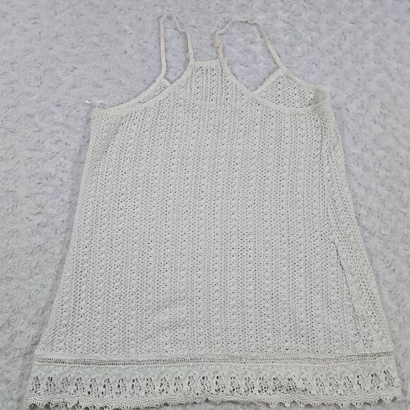Francesca's White Crochet Swim Cover Up Honeymoon Womens Medium - Picture 7 of 8